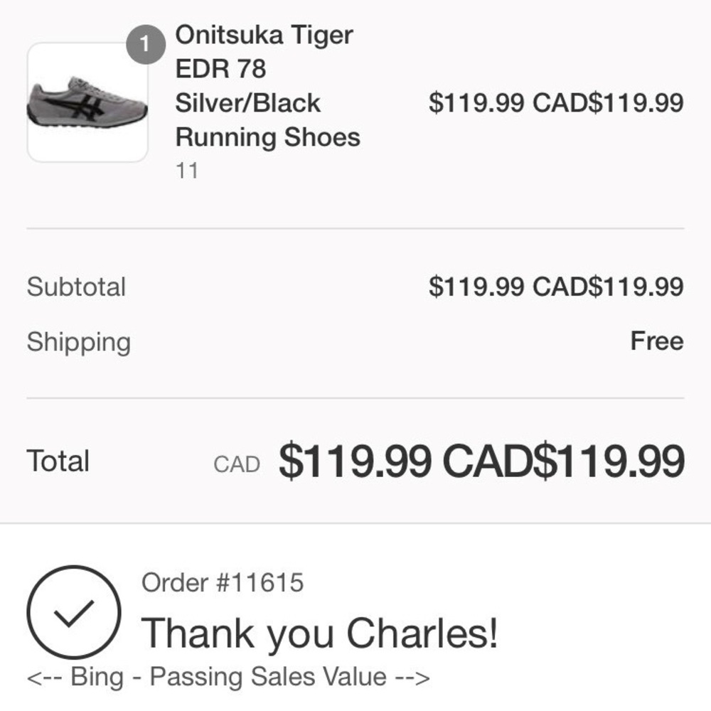 Never worn Onitsuka Tiger EDR 78 Silver & Black